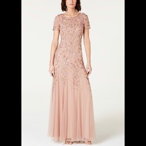 Adrianna Papell Floral-Beaded Gown - Size 14